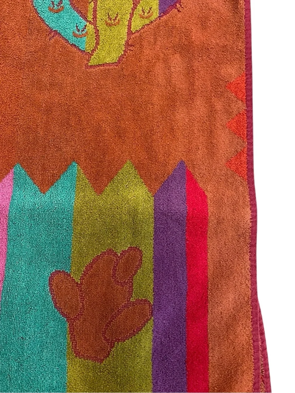 Royal Terry Colorful Southwest Cactus Motif Beach Towel Boho Unisex